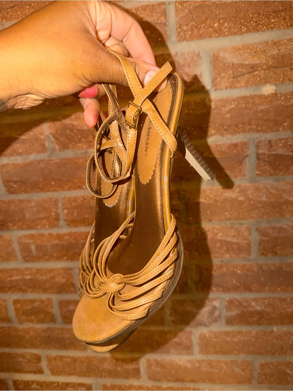 Women’s Tan Strappy High Heel Sandals